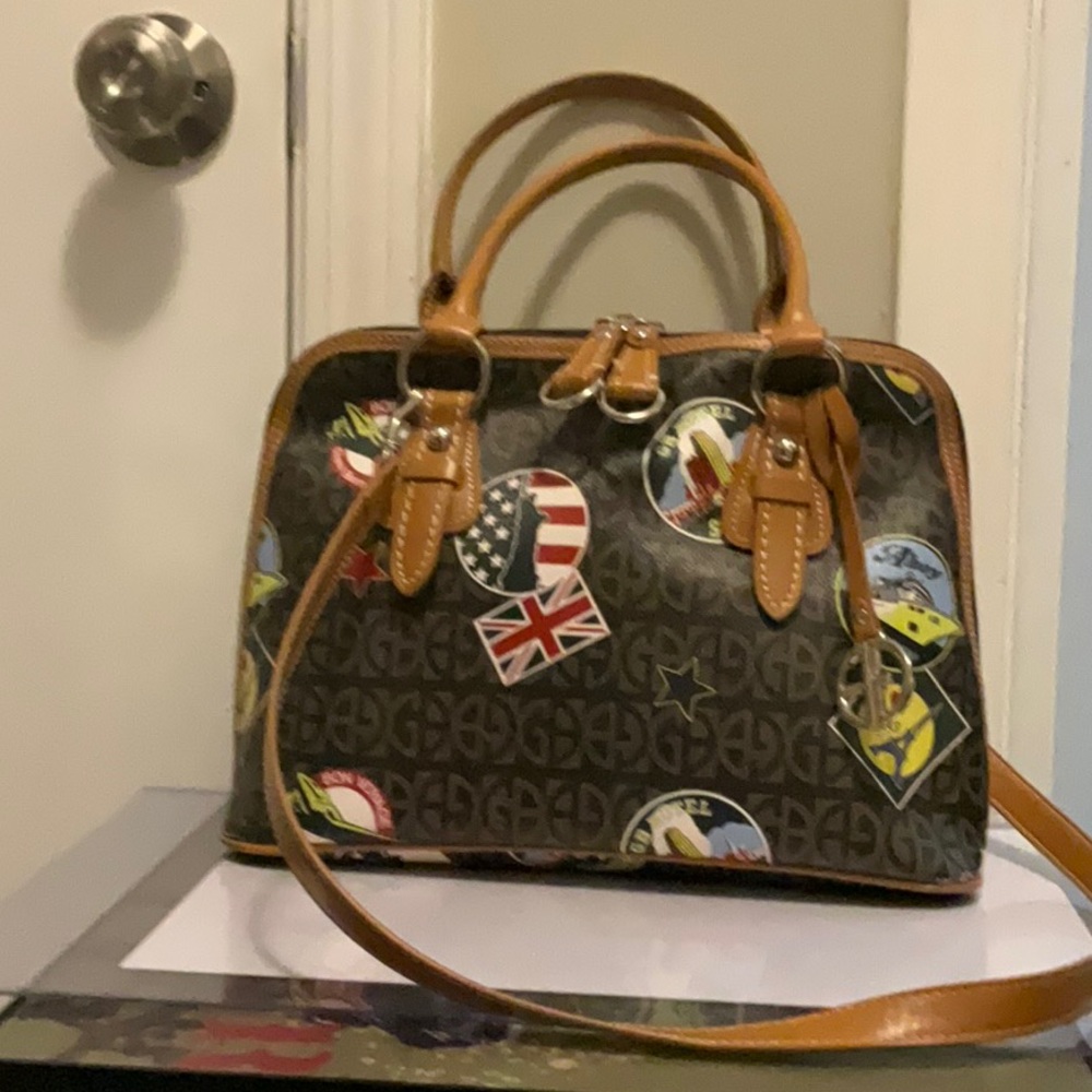 Giani Bernini Handbag Postcard Print Shoulder Bag
